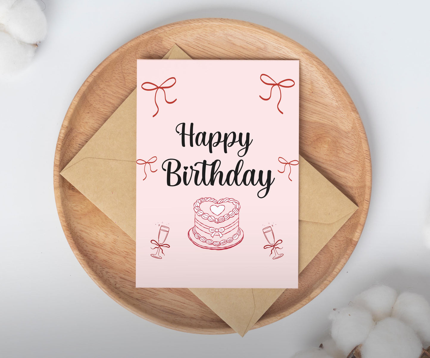 Whimsical Birthday Card / cute coquette bday card / birthday card for her / gifts