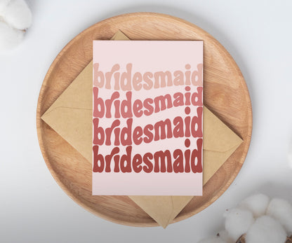 Retro Bridesmaid Proposal Card/ Coquette cute card / bridesmaid MOH gift