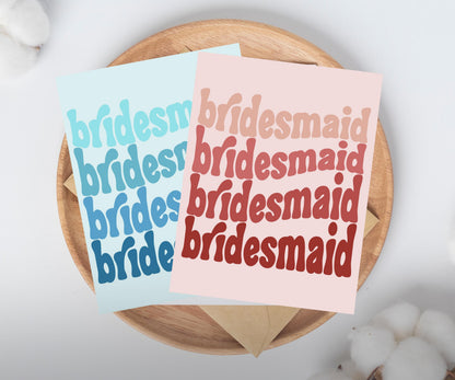 Retro Bridesmaid Proposal Card/ Coquette cute card / bridesmaid MOH gift