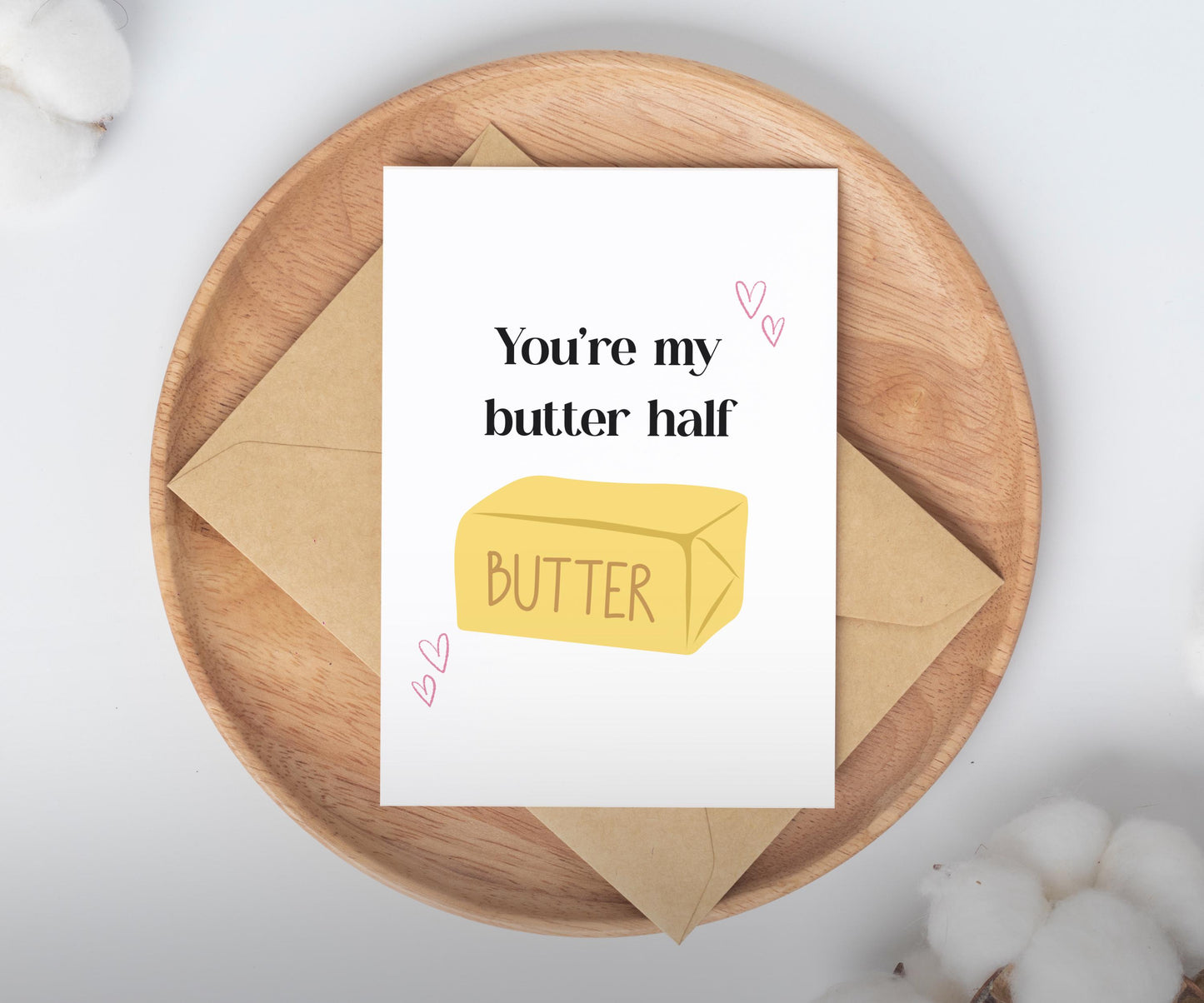 You're My Butter Half Valentine's Card for husband or wife / spouse vday card / anniversary card