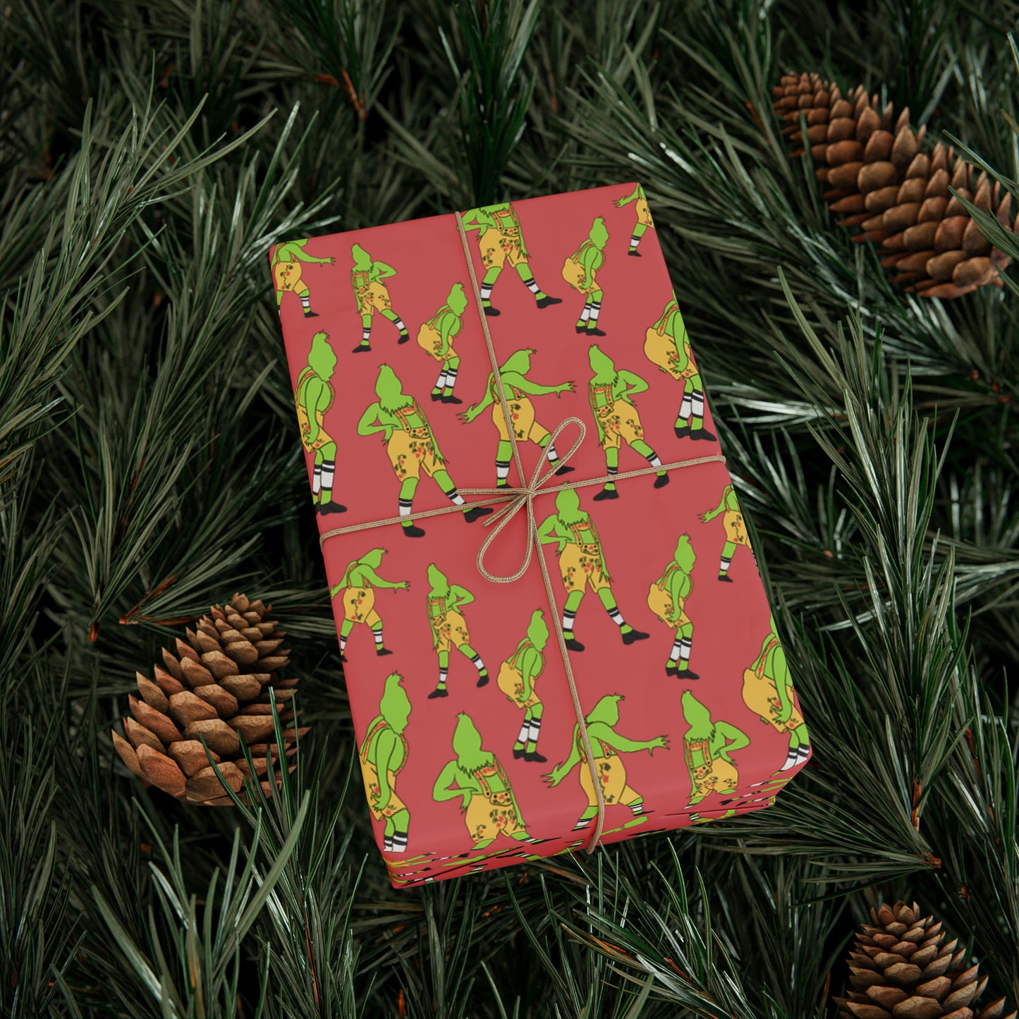 Grinch Wrapping Paper (Red)