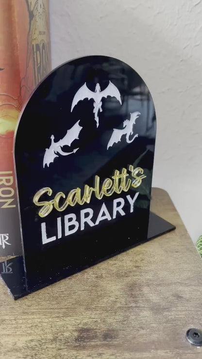 Personalized Dragon Bookshelf Decor/ Bookish merch/ Gift for book lover/ Bookish Decor/ Book Nook / Book decoration / reader gift