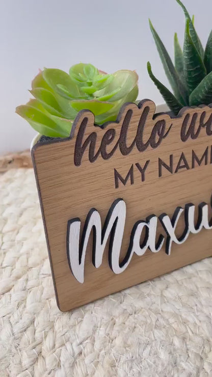 Hello My Name Is Sign | Personalized Baby Name Sign | Newborn Name Reveal | Custom Baby Hospital Sign | Birth Announcement Prop