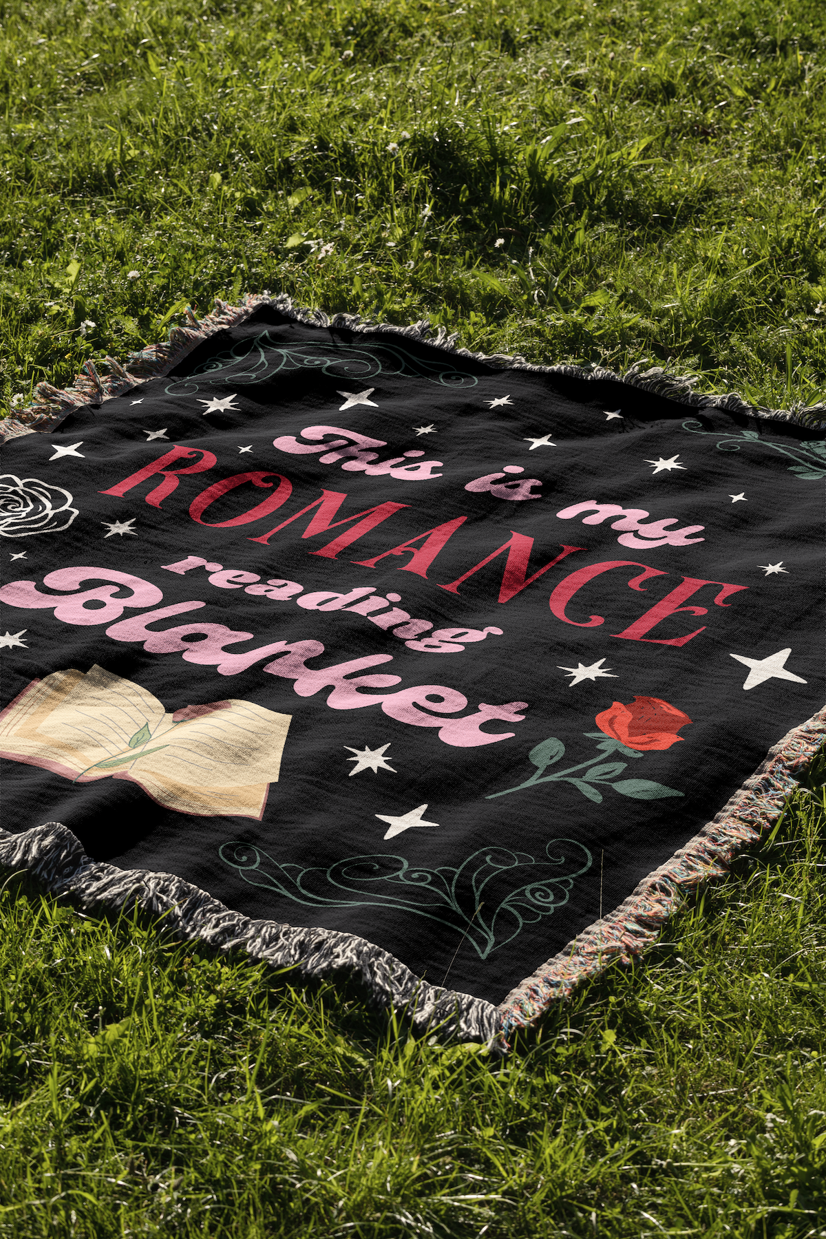 Romance Reader Woven Throw Blanket