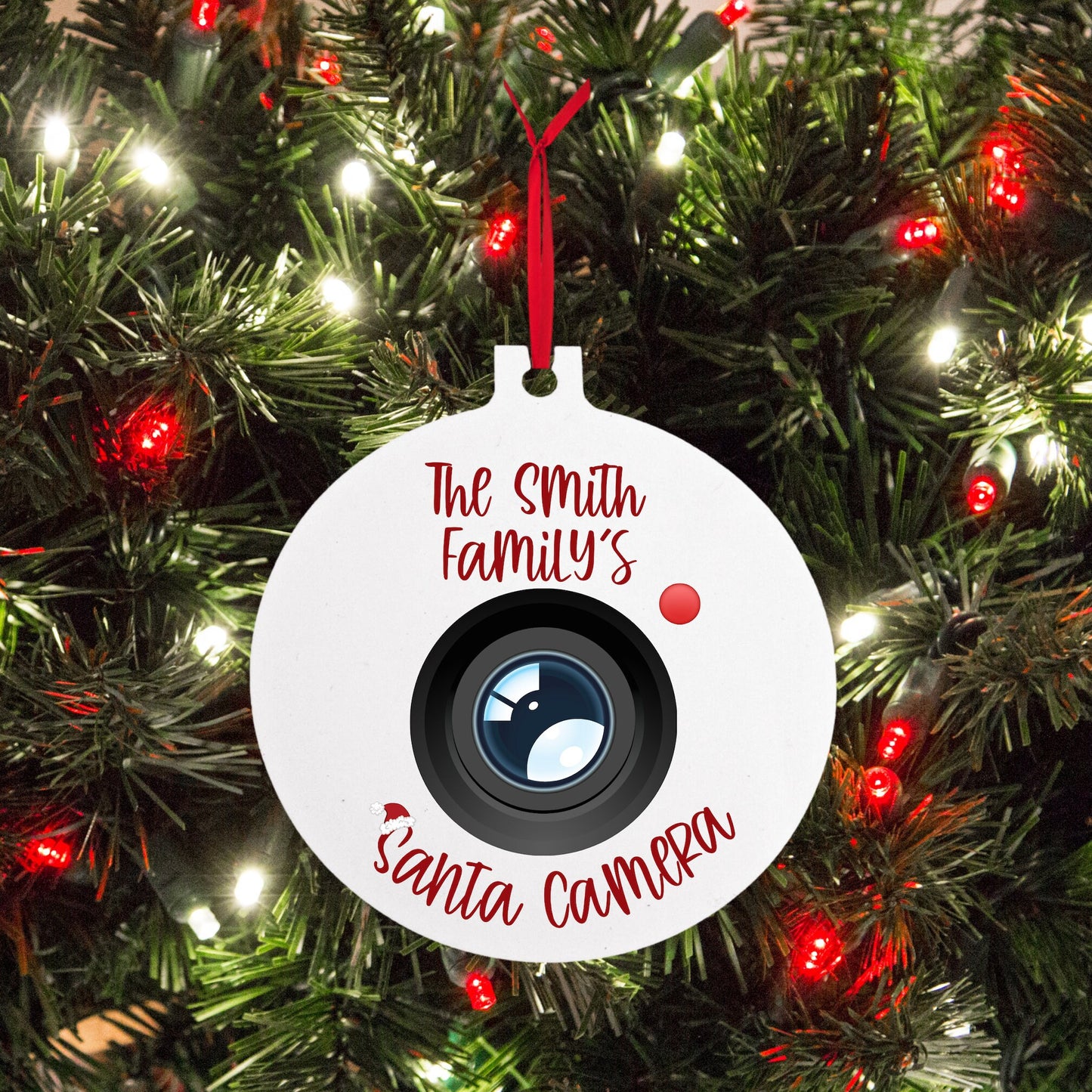 Personalized Santa Camera Christmas Ornament