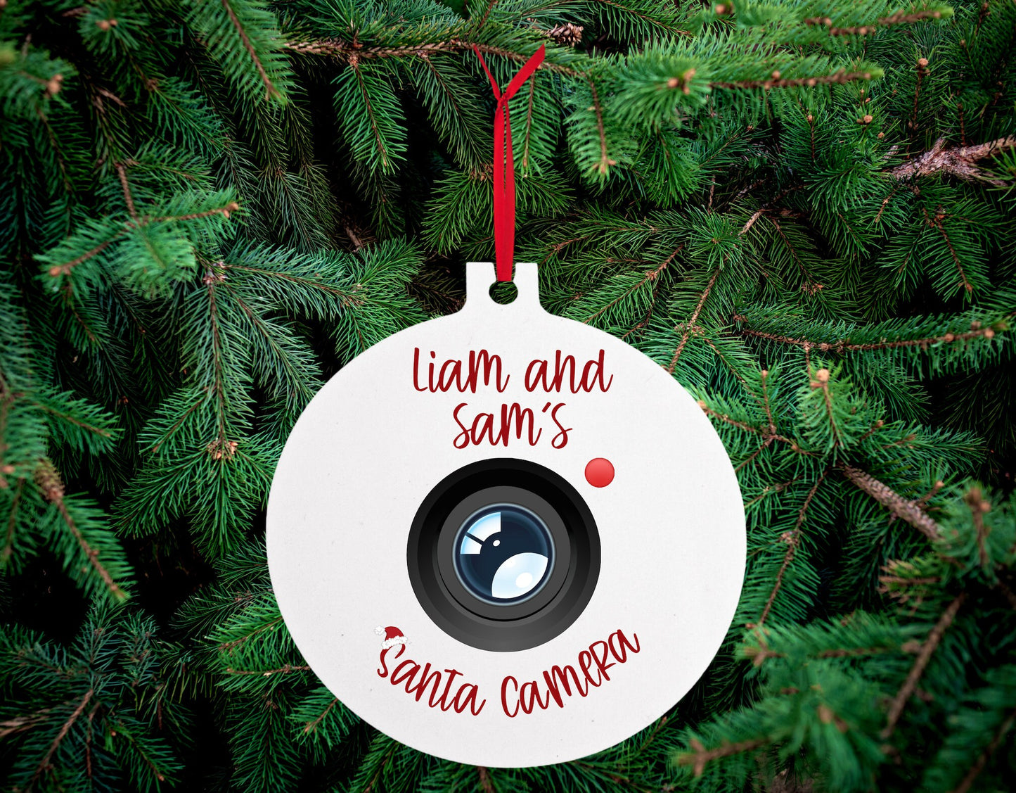 Personalized Santa Camera Christmas Ornament