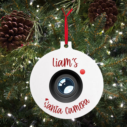 Personalized Santa Camera Christmas Ornament