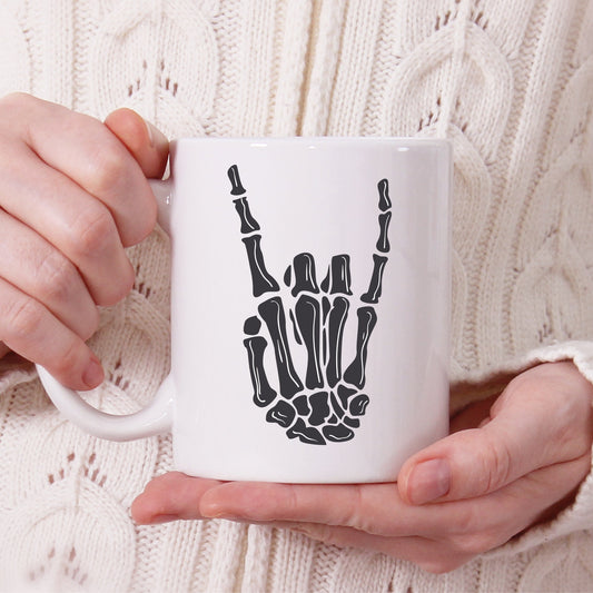 Skeleton Rock On coffee mug