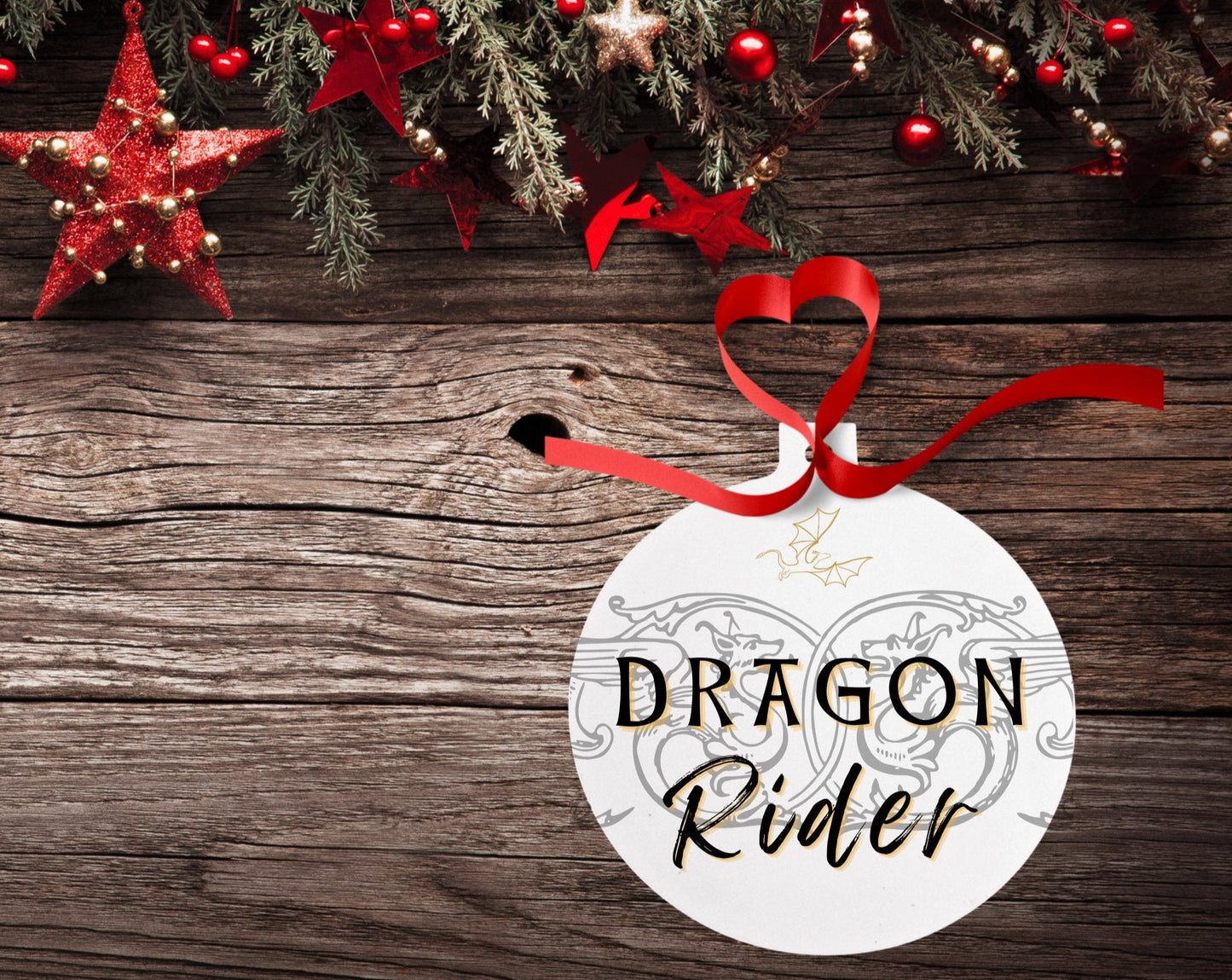 Bookish Dragon Rider Ornament